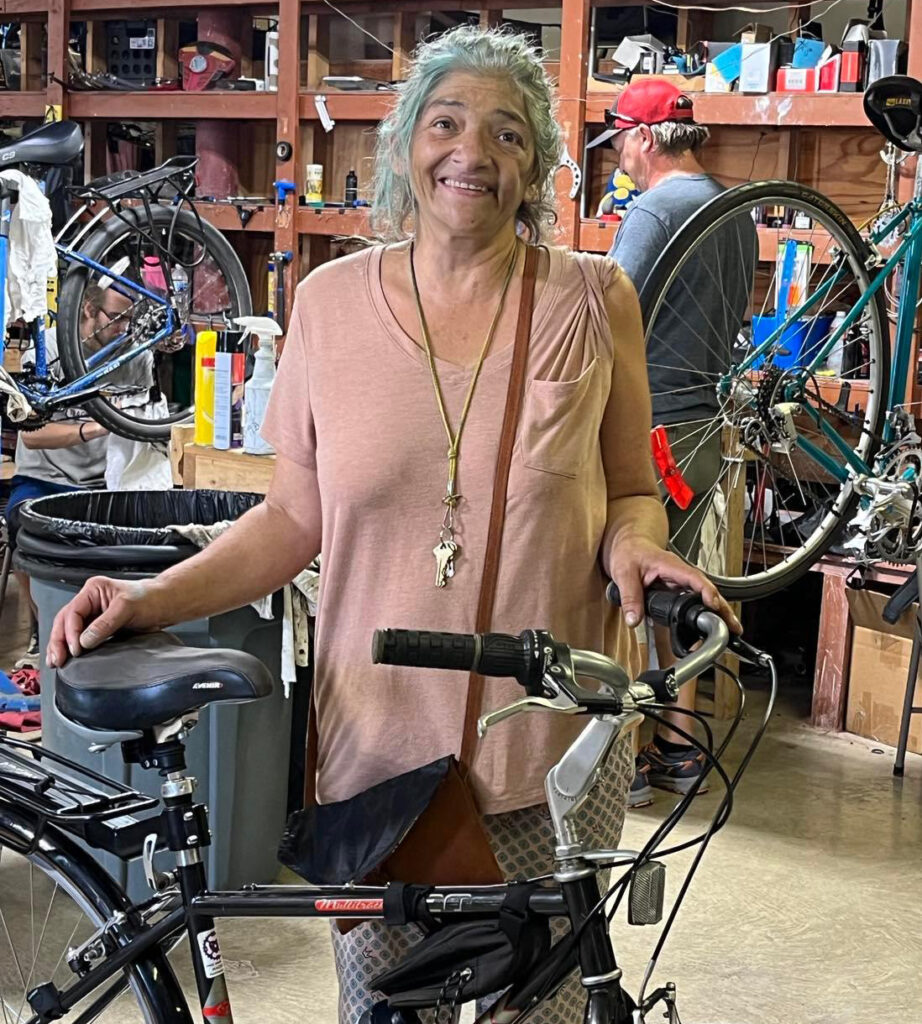 Jesse receives her new bike after hers was stolen.