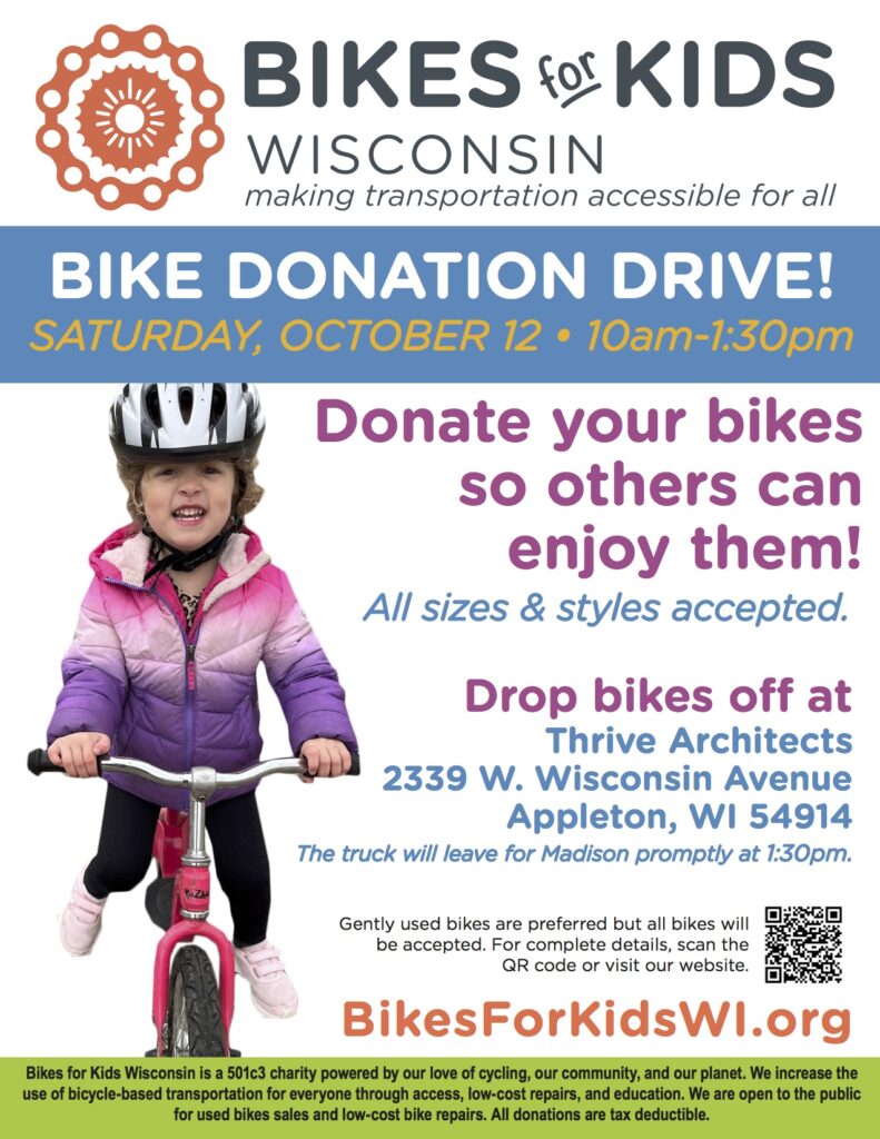 Bike Donation Drive 10/12/24 poster