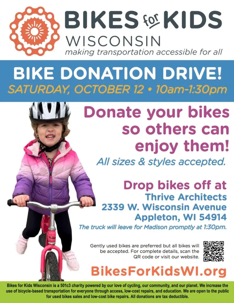 Bike Donation Drive 10/12/24 poster